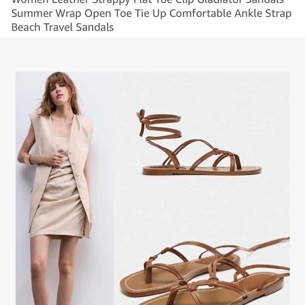 Amazon Brown Strappy Gladiator Sandals